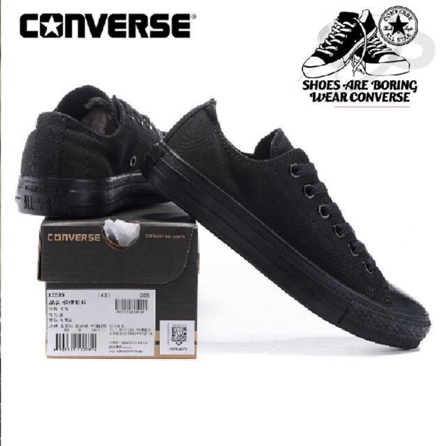 Converse Classic All Star Chuck Taylor Black Canvas Shoe/ Kasut All Black  Converse / Kasut sekolah hitam | Shopee Malaysia