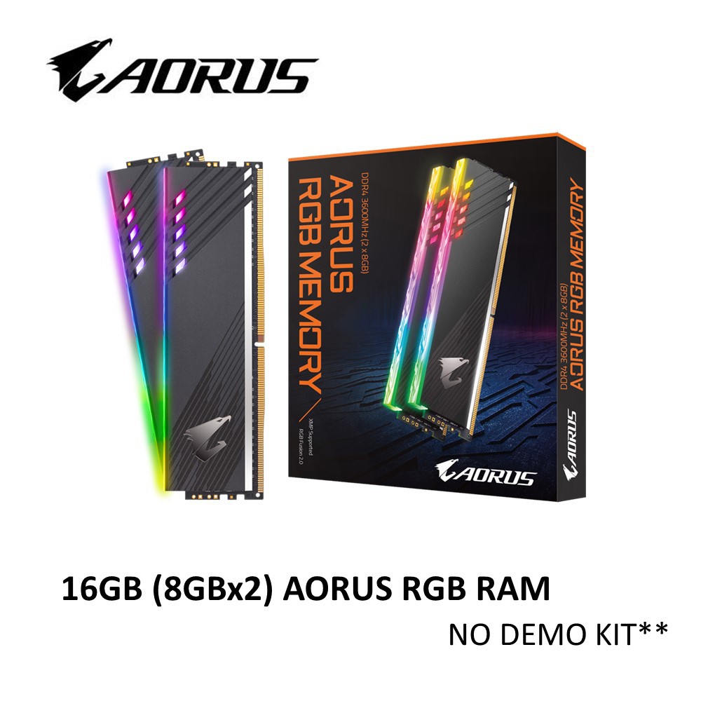 GIGABYTE AORUS RGB MEMORY DDR4 3600MHZ / 3200MHZ 16GB (2x8GB) | Shopee ...