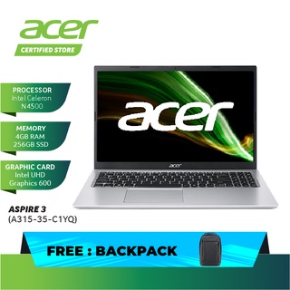 Acer Aspire 3 Laptop-Electric Blue /SILVER(15.6”/Celeron N4500 4GB 256GB Intel UHD W10) A315-35-C1YQ/C343/C1E0