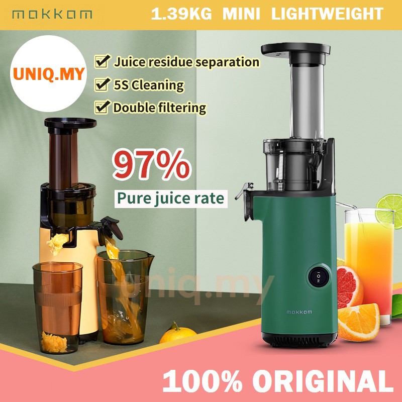 MOKKOM Portable Mini Home Juice Masticating Juicer Machine Residue