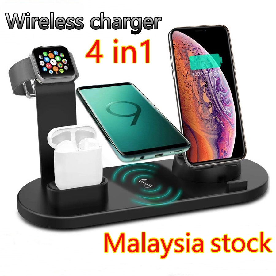 4 in 1 Wireless Charger For Phone Charging Dock Station Compatible For Watch Charger Micro USB Samsung Type C