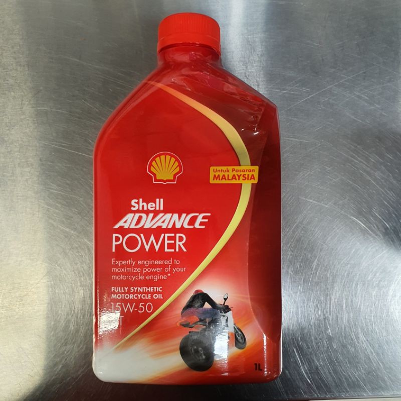 Shell Advance Power Fully Synthetic 15W-50 4T 1L Minyak Hitam Motor 1 ...