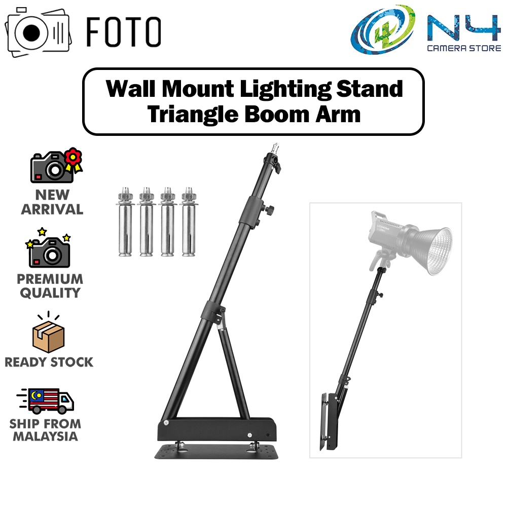 FOTO Wall Mount Lighting Stand Triangle Boom Arm for Photography Light