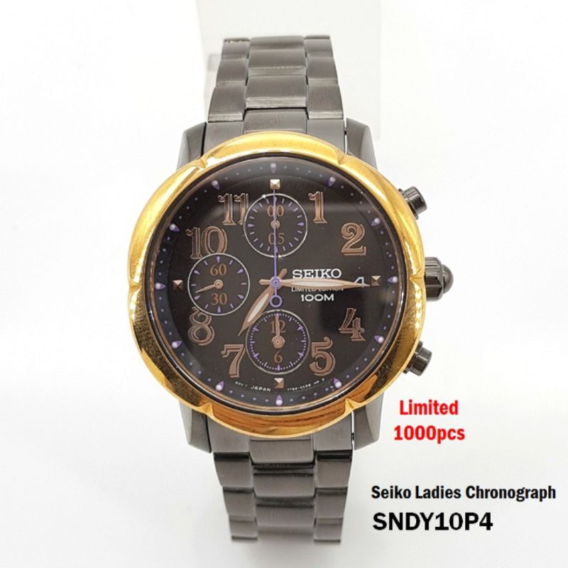 Seiko CRITERIA Quartz Ladies Chronograph Watch SNDY10P4 / SNDY10 Limited  Edition 1000pcs | Shopee Malaysia