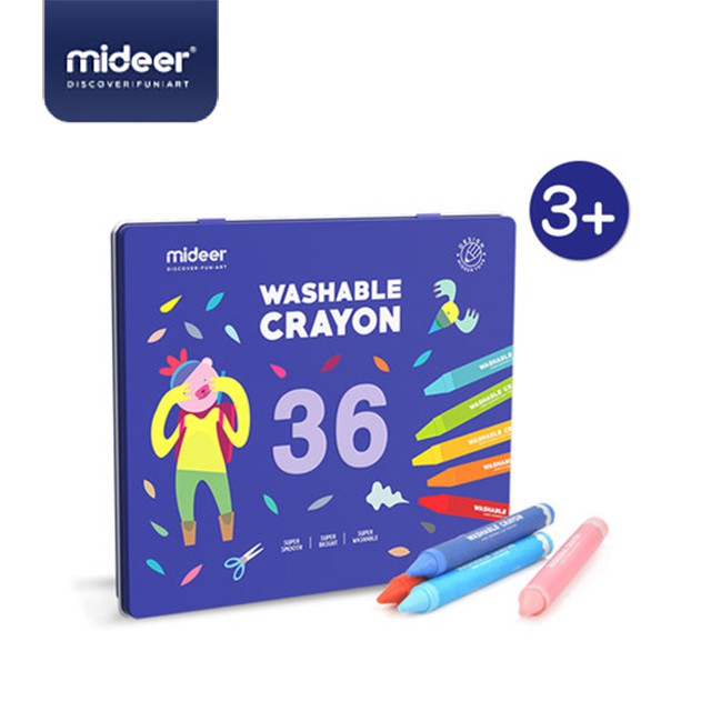 Buy Mideer Silky Washable 36 Color Non-Toxic Jumbo Artistic Designer Crayons  For Kids
