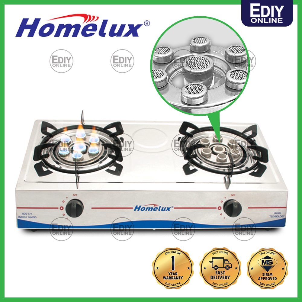 Homelux Hds 777 Stainless Steel Dapur Gas Stove Cooker 7 Jet Fire Fast Cooking Same Sawana Khind Milux Pensonic Shopee Malaysia