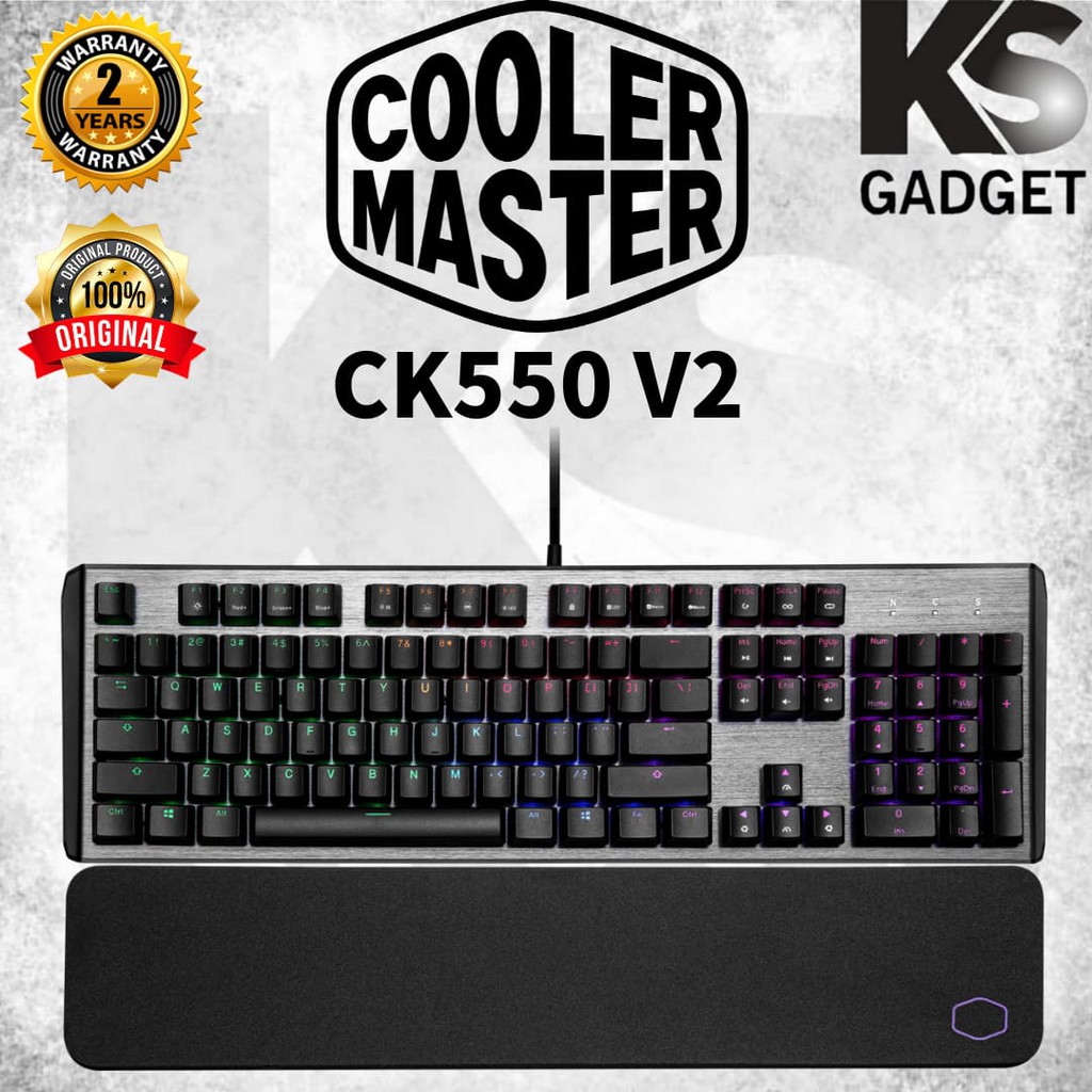 Cooler Master Ck550 V2 Full Rgb Mechanical Gaming Keyboard Wrist Rest Blue Brown Red Switch Shopee Malaysia