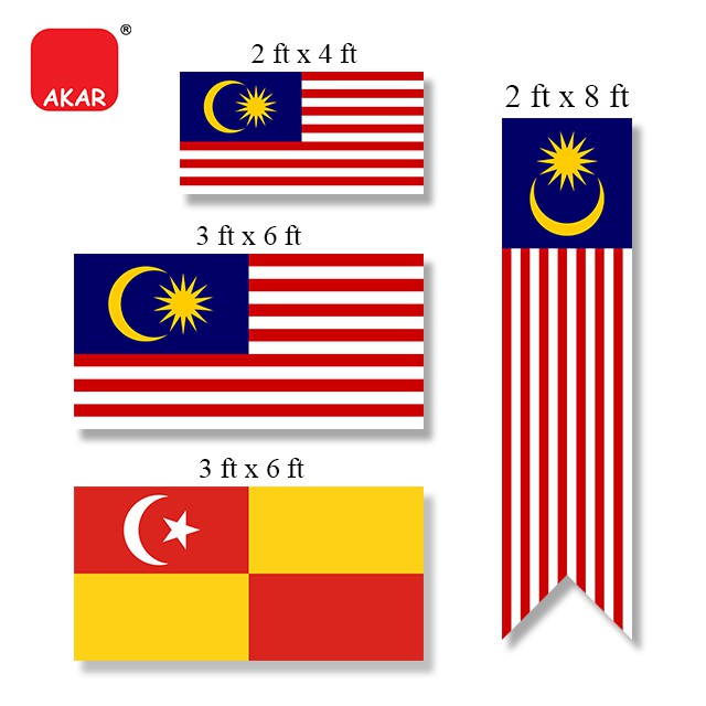 Jalur Gemilang, Malaysia Flag, Bendera Malaysia - Size 2x4, 2x8 