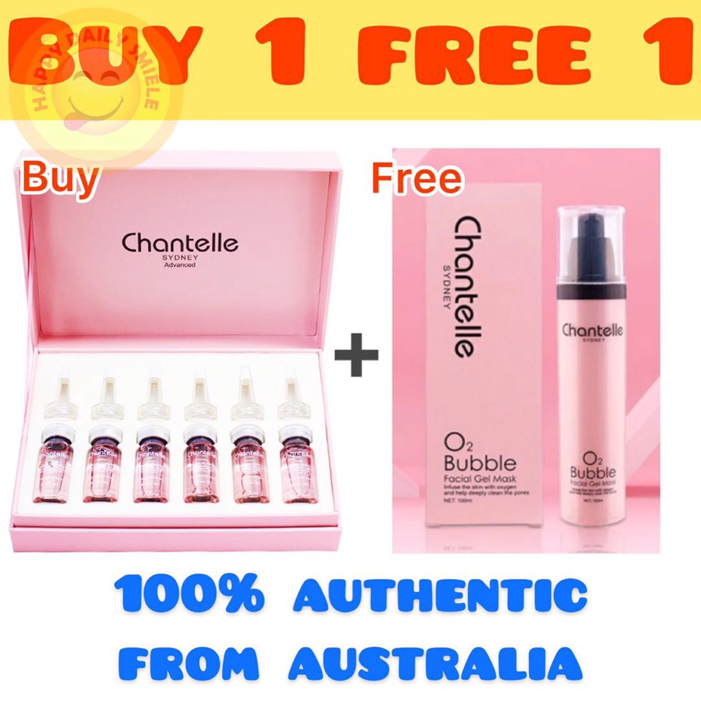 Chantelle Sydney Bio‐Placenta Advanced Serum (10mlx6) free Chantelle PINK O2 Bubble Facial Mask