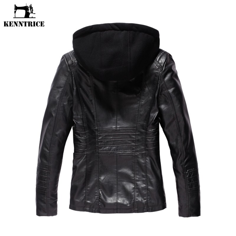 leather jacket with hoodie women's