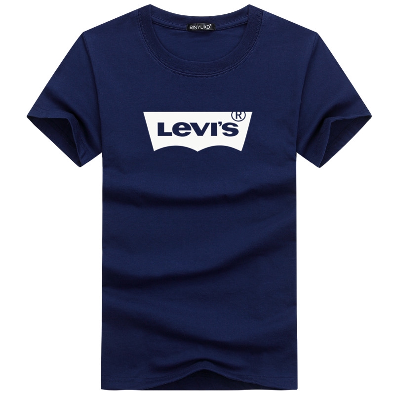 Download Casual LEVIS Letter Man Print T-shirt Unisex Multicolor O ...