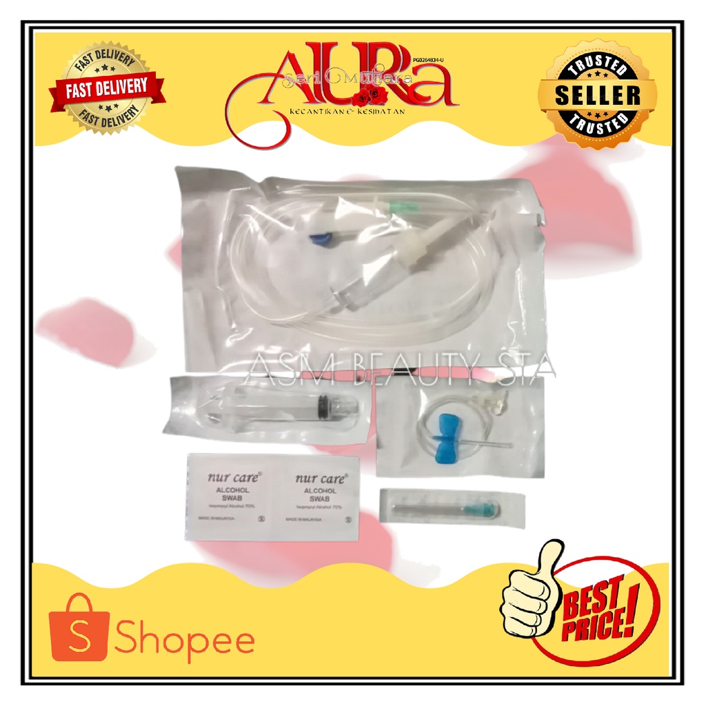 DRIP SET BLUE BUTTERFLY NEEDLE 23G Shopee Malaysia