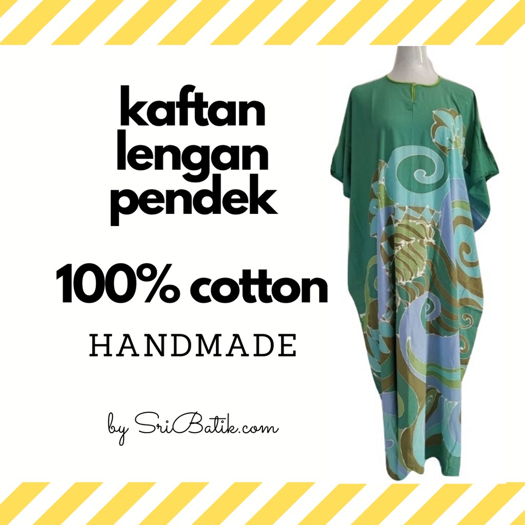  Baju  Kaftan Batik  Lengan  Pendek  Handmade Cotton Shopee 