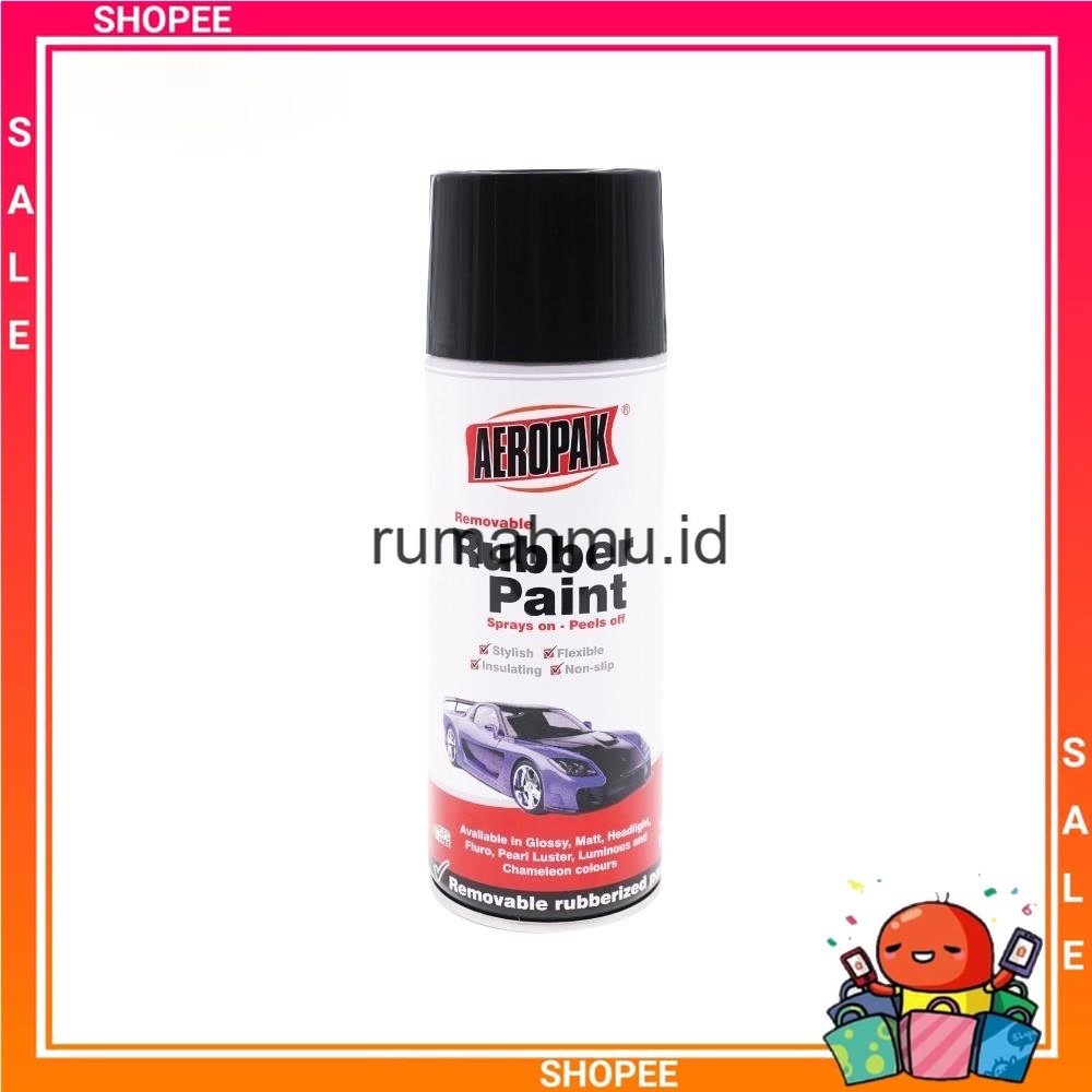 AEROPAK Rubber Paint - Matt Black (400ml) | Shopee Malaysia