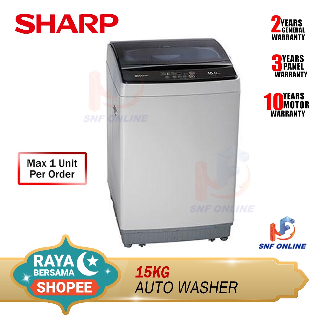 Sharp Fully Auto Washing Machine 15KG ESX156 ESX159 Shopee Malaysia