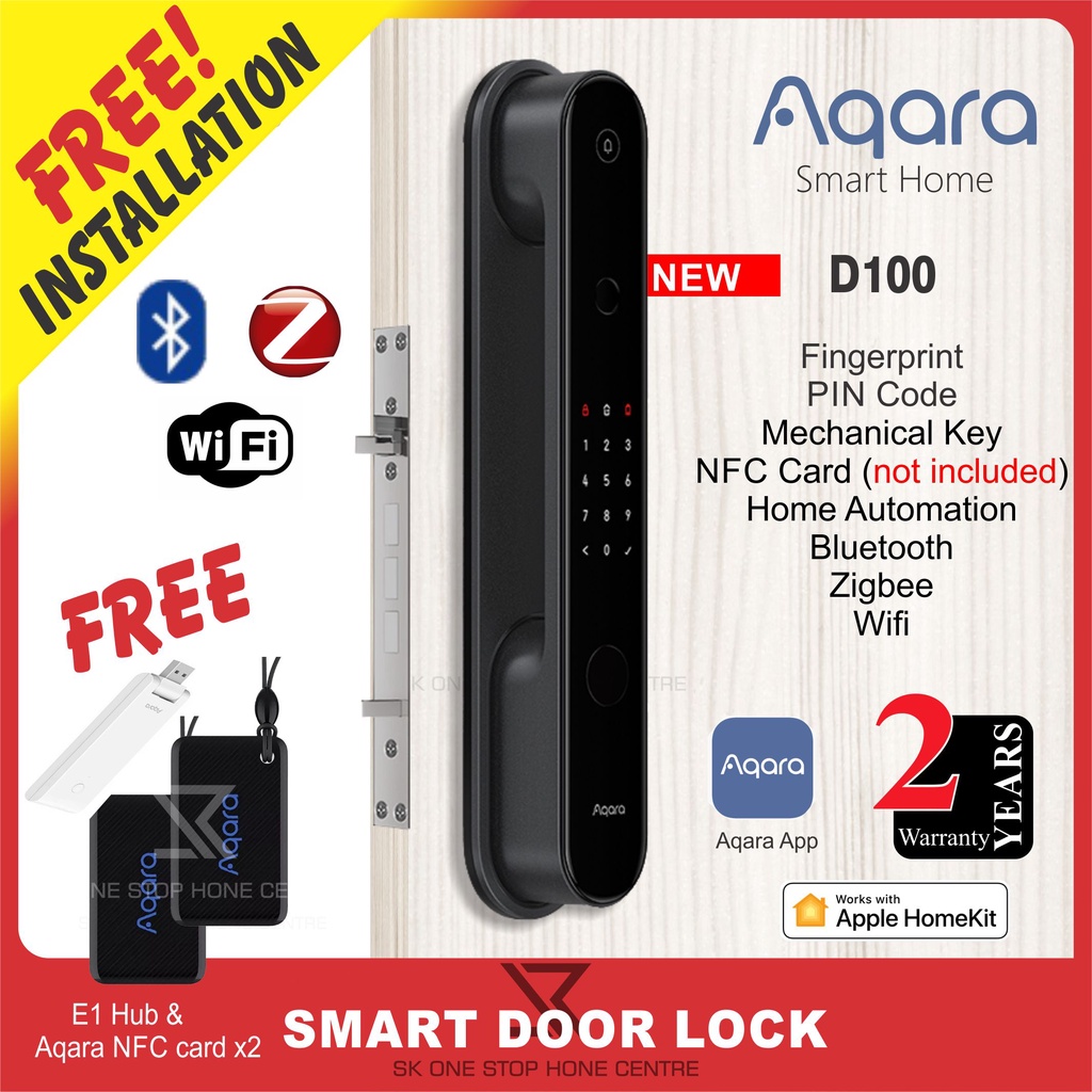 Aqara D100 Zigbee Edition Global Version Push Pull Digital Door lock