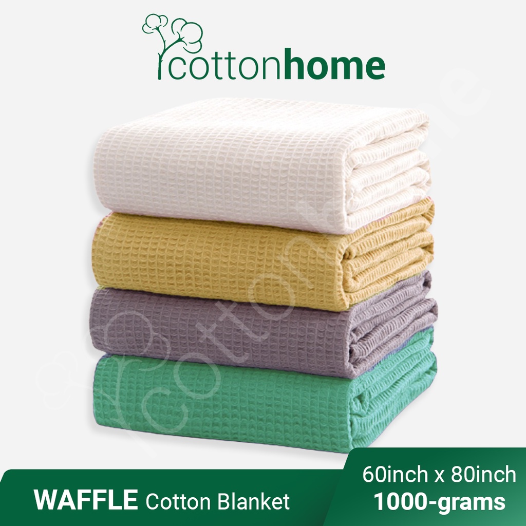 Waffle Combed Cotton Blanket | 100% Cotton | 60x80inches Selimut Viral Thermal Blanket Hospital