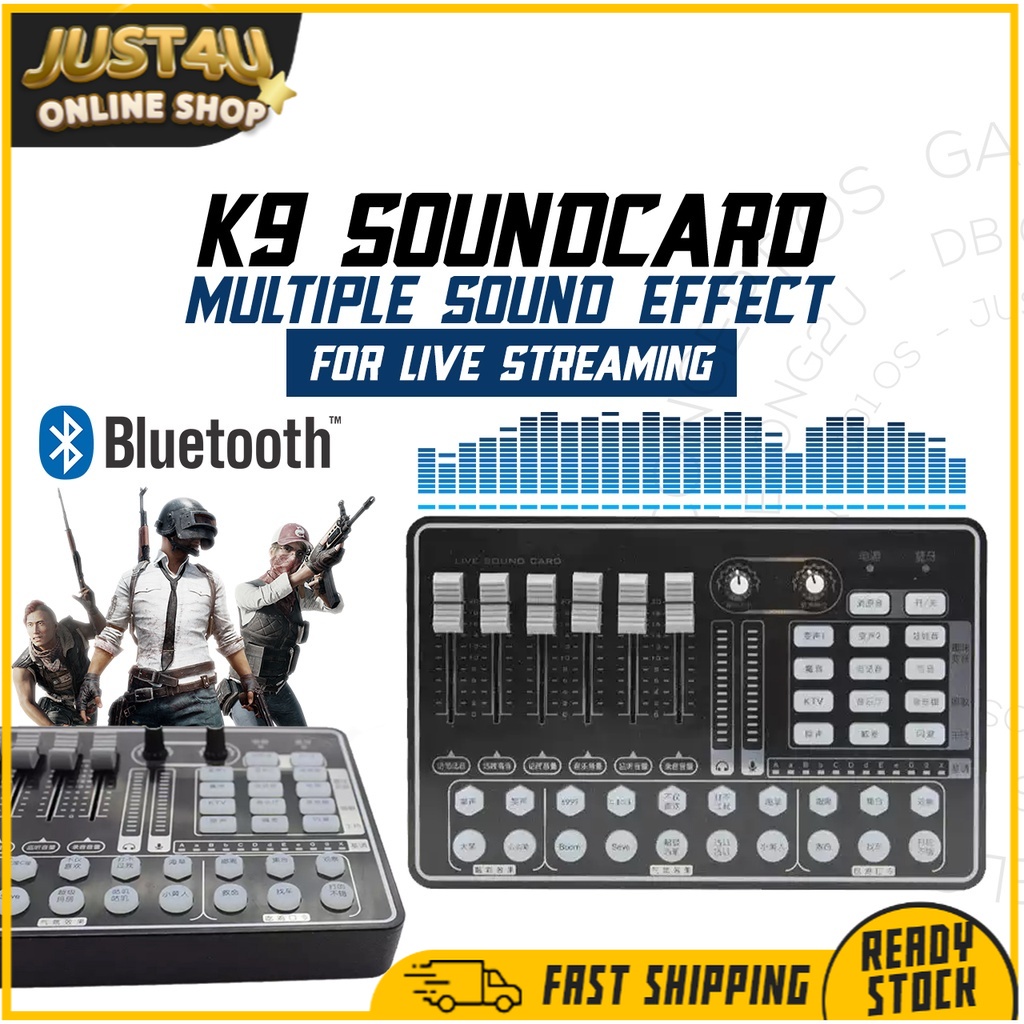 K9 BLUETOOTH LIVE SOUND CARD FOR STREAMING AND RECORDING USE PUBG LIVE