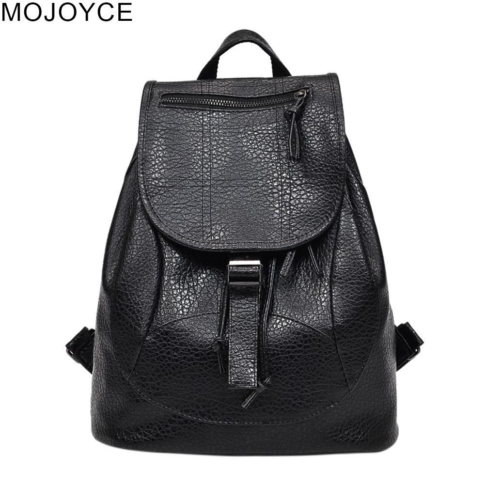 Bag MOJOYCE Women Simple Chic Backpack PU Leather Schoolbags Travel ...