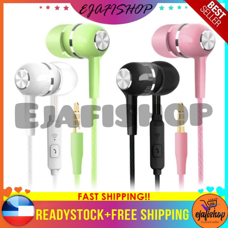 Earphone wholesale Wired Super Bass 3.5mm Crack Colorful[ready stok Sabah]