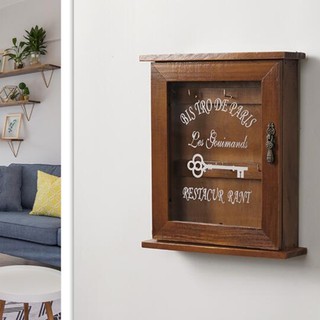 2020 New Vintage Style Wall Mounted Wooden Key Holder Storage Box Key Cabinet For Easy Collection 21x6x25cm Shopee Malaysia