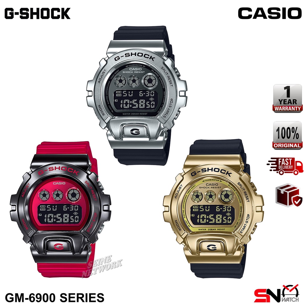 Casio G-Shock GM-6900 GM-6900B GM-6900G Stainless Steel Bezel