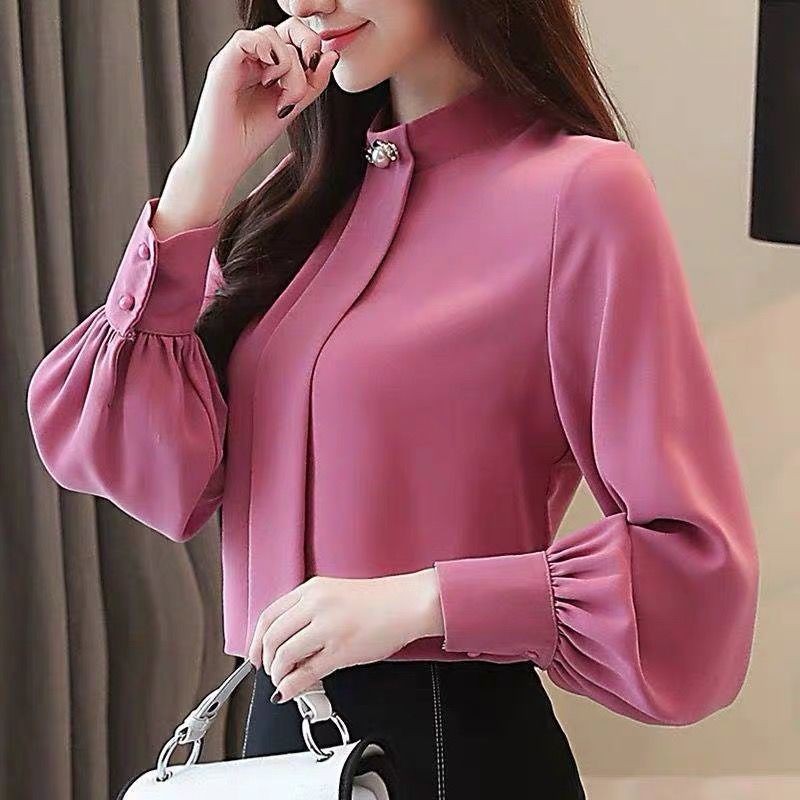 New Women Blouse  Long Sleeve Chiffon Blouse  Fashion Ladies  