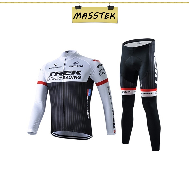 MASSTEK @Johor Trek Cycling Jersey Set Downhill Team Long Cycling Kit Gel Pad Bike Bicycle Clothing Quick Dry APL58