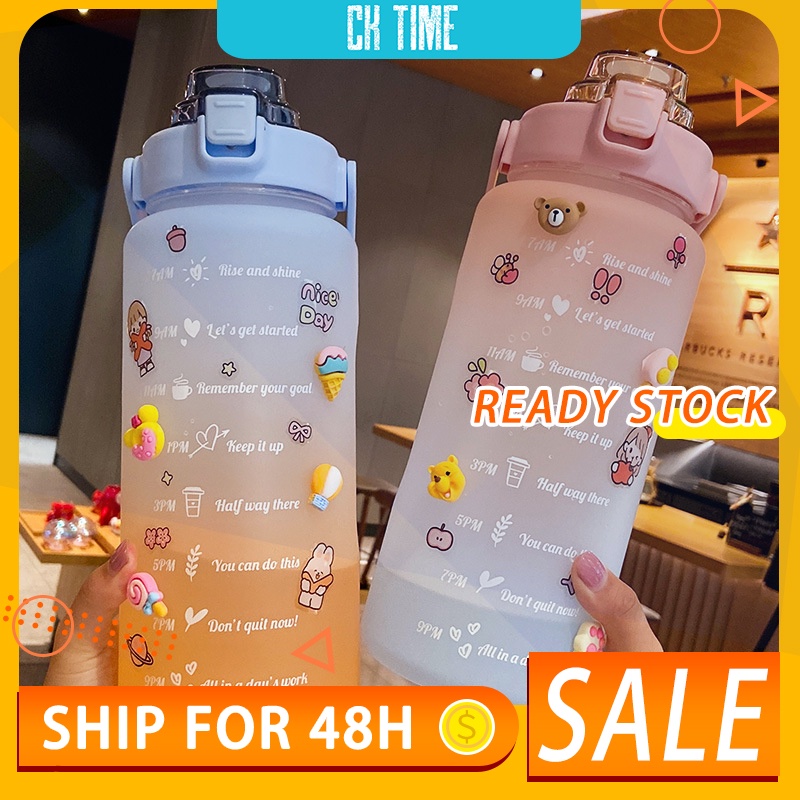 2000ml Water Bottle Sports Water Cup Cartoon Portable Water Bottle With