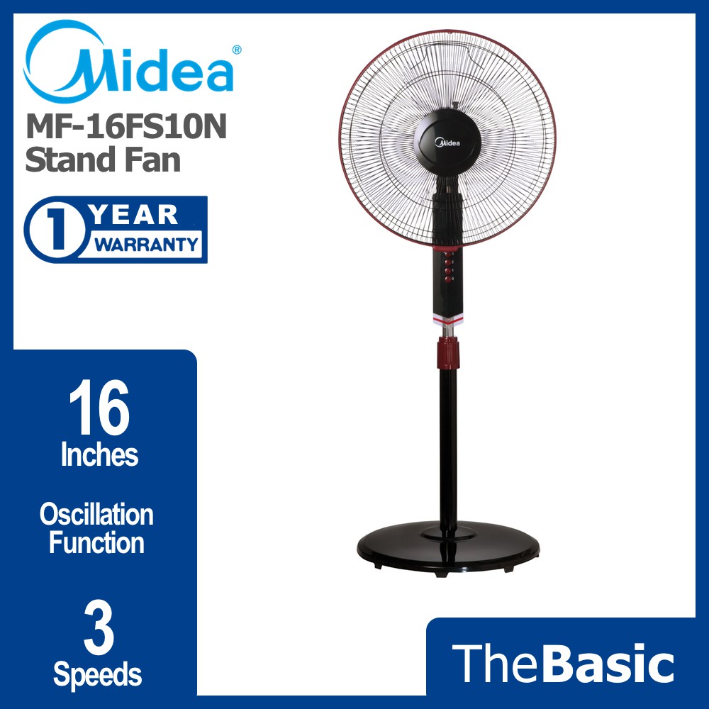 Midea 16 3 Speed Stand Floor Fan Kipas Mf 16fs10n Mf16fs10n Shopee Malaysia