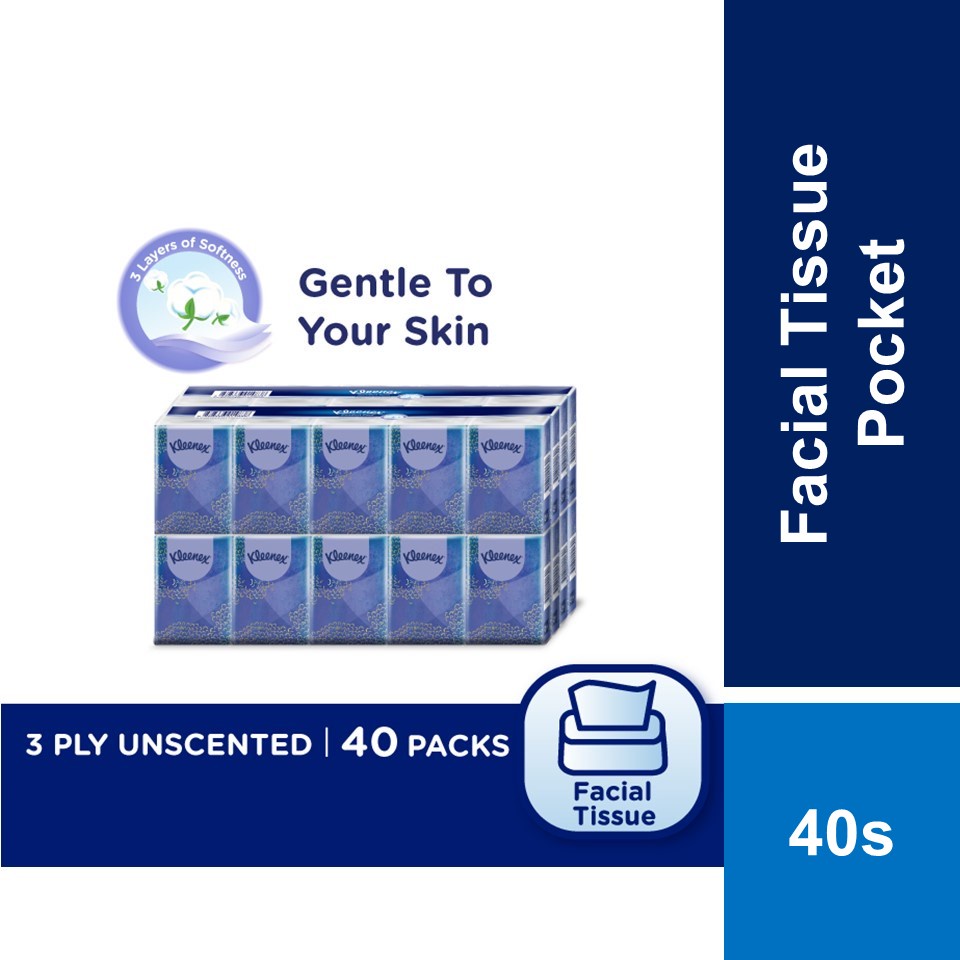 Kleenex Facial Tissue Pocket Pack 3 Ply (40 packs) Shopee Malaysia