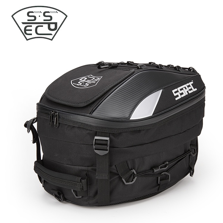 Kapokilly Motorcycle Rear Seat Bag,Motorcycle Tail Bag Rear Seat Bag For Motorbike Luggage Bag,Water Resistant Luggage Rear Seat Back Multi-Functional Saddle Bag. 