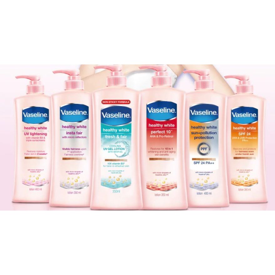 Vaseline Healthy White/Intensive Care Body Lotion 350ml/400ml Shopee