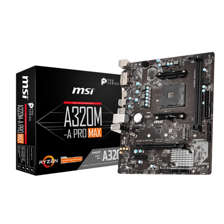 Msi A320m A Pro Max Matx Amd Motherboard Amd Am4 Shopee Malaysia