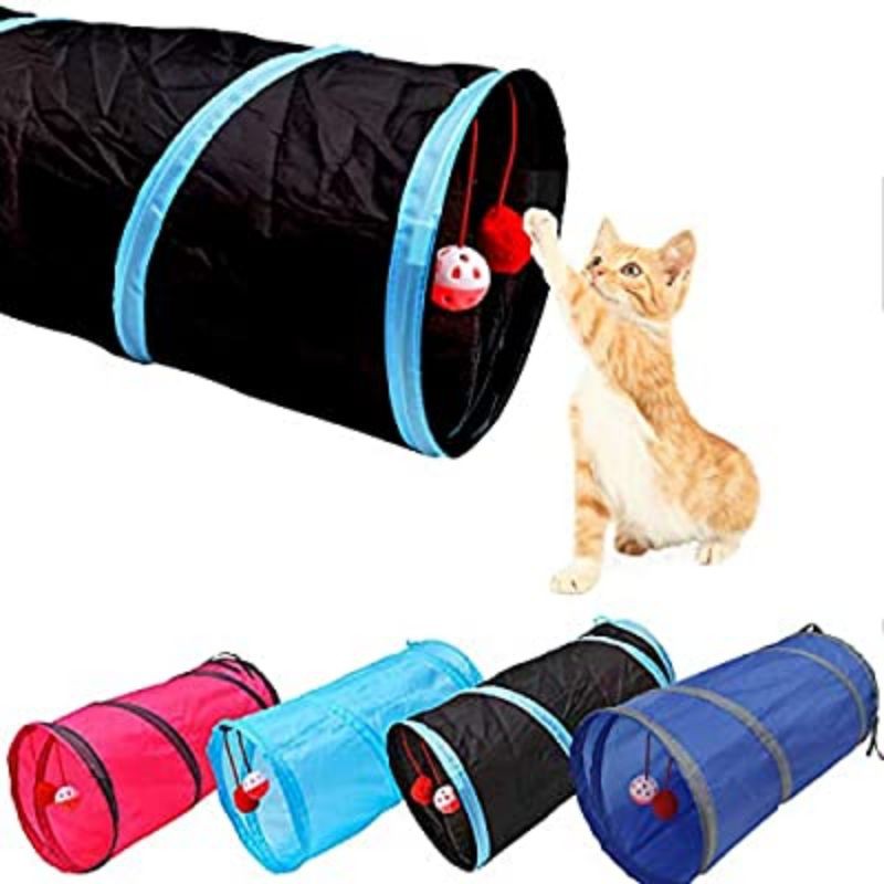 Rabbit Tunnel Toys Pet Toys Play Tunnels for Cats Kittens Rabbits Puppies Crinkle Collapsible Pop Up 4 Ways Black iCAGY Cat Tunnels for Indoor Cats Interactive 
