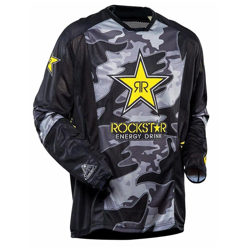 ROCKSTAR Men's Breathable Motocross Dirt Bike Downhill Jersey Motorcycle Racewear BMX Enduro