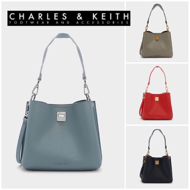 charles & keith wavy strap handbag