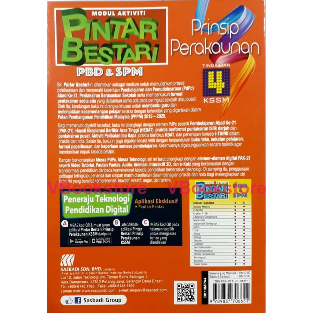 Ready Stock Sasbadi Prinsip Perakaunan Modul Aktiviti Pintar Bestari Tingkatan 4 Pbd Spm Vbs Shopee Malaysia