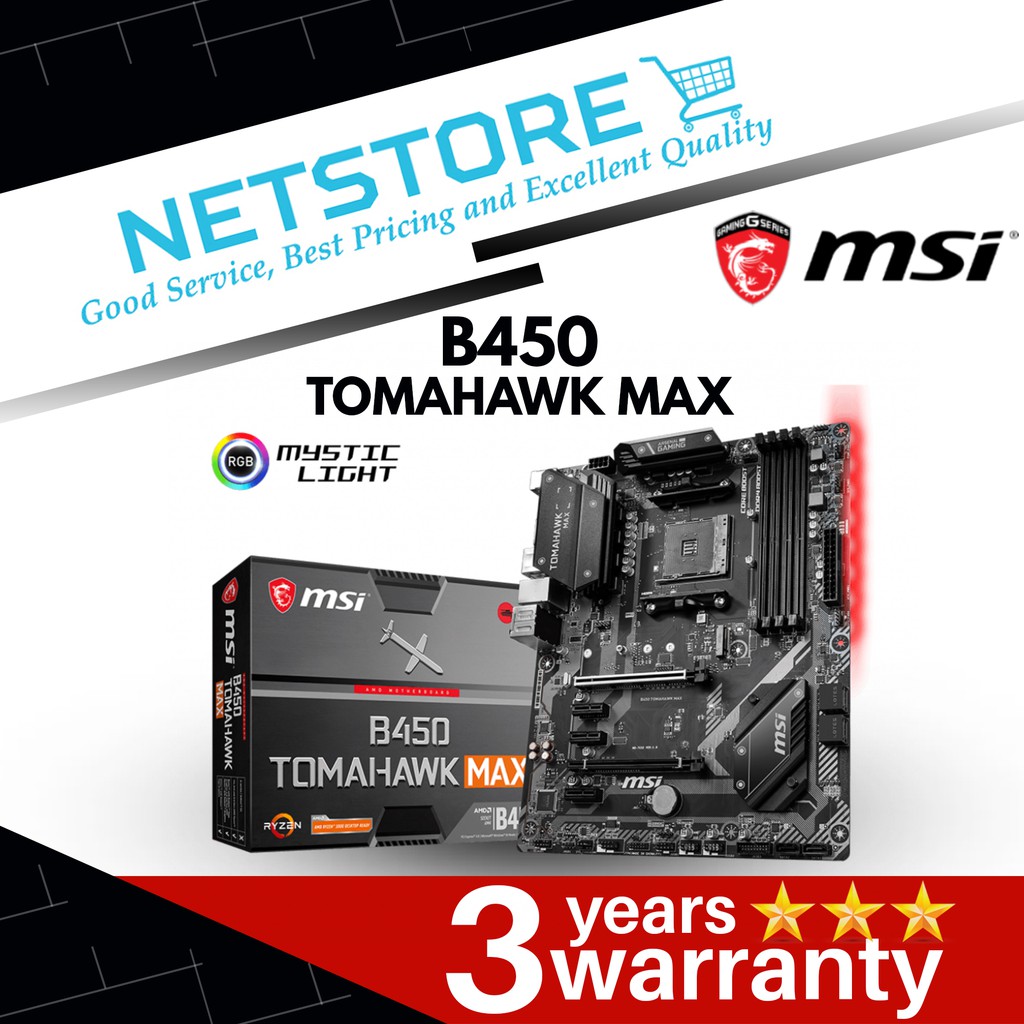MSI B450 TOMAHAWK MAX AMD AM4 B450 ATX Motherboard | Shopee Malaysia