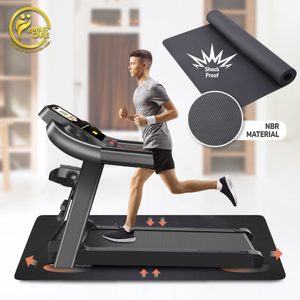 190x85cm Black EVA Exercise Equipment Mat For Treadmill Bike Protect