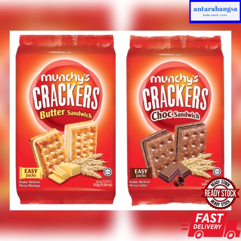 Munchy's Crackers Sandwich - Butter Flavoured Cream / Chocolate Cream ...