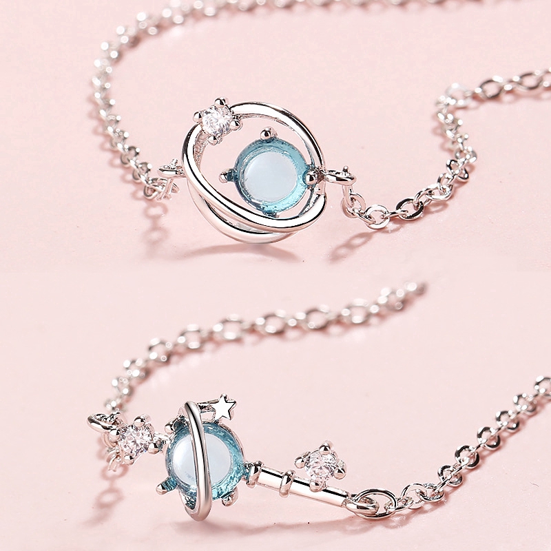 Bracciale pianeta cristallo blu stellato accessorio aurora_voghion.com