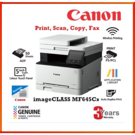 Canon imageCLASS MF641CW / MF645CX AiO COLOR LASER PRINTER (Print,Scan …