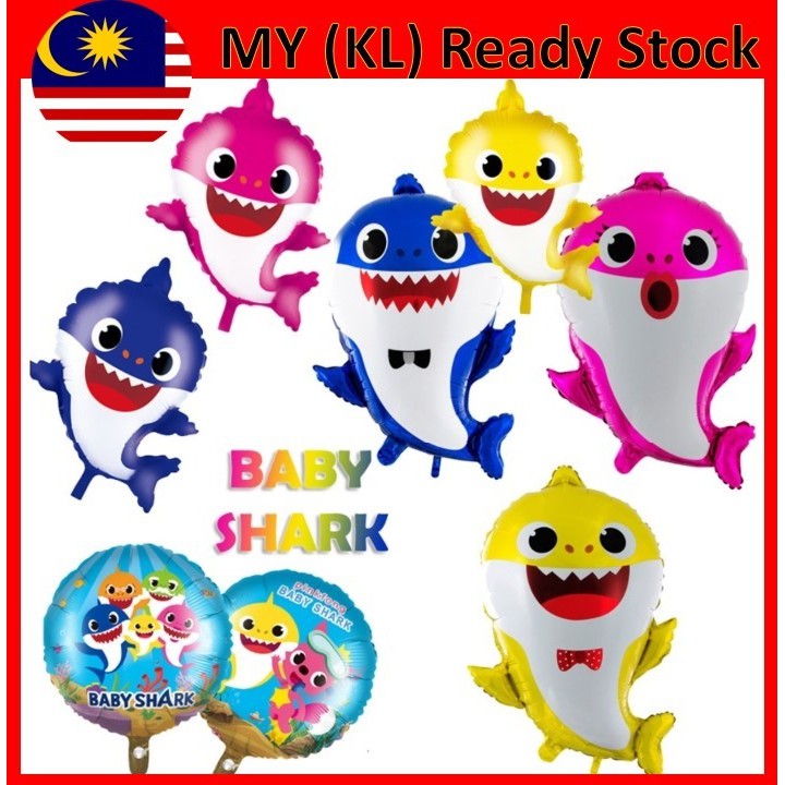 Kl Ready Stock Baby Shark Mermaid Sea Ocean Animal Team Foil Balloon For Birthday Baby Shower Party Event Decorations Shopee Malaysia