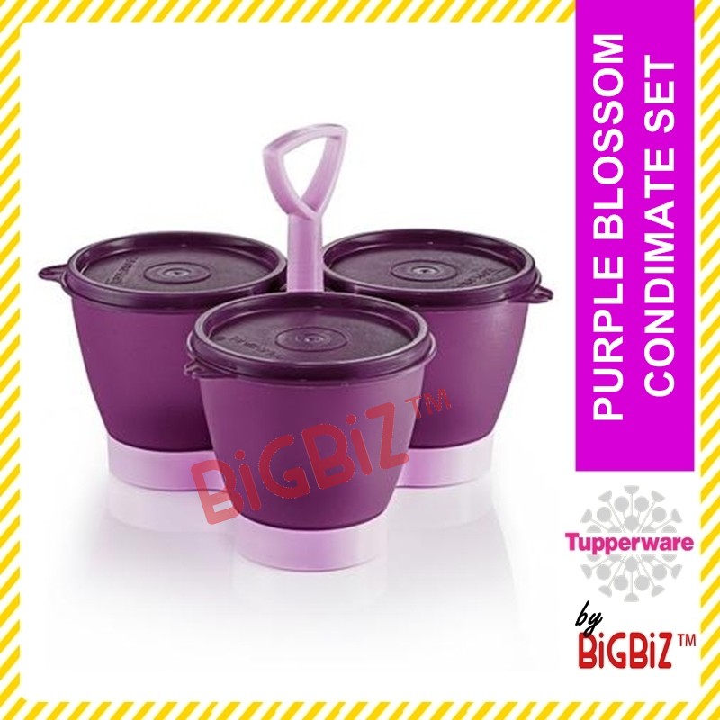 TUPPERWARE Purple Blossom Condimate Set / Bekas Kuih Raya Mini Set [READY STOCK]