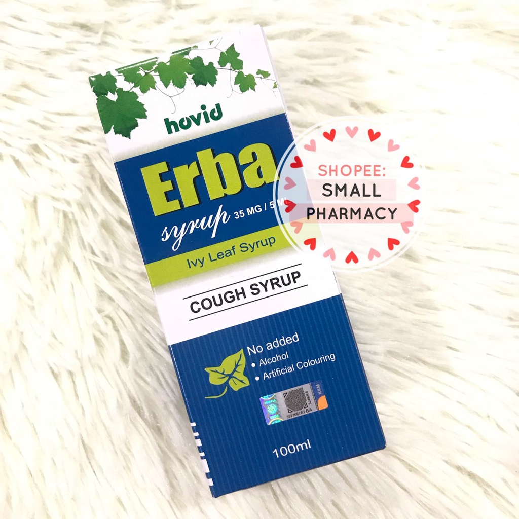 Hovid Erba Ivy Leaf Cough Syrup 35mg / 5ml 100ml No added alcohol