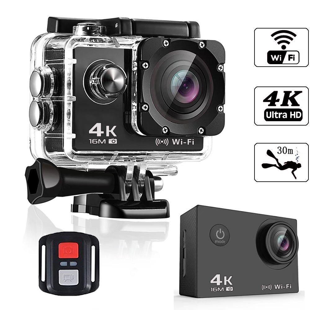 4k Ultra Hd Wifi Gopro Hero 4 Style 1080p 30fps 2 0 Lcd 170 Lens Diving Waterproof 30m Dv Helmet Cam Sports Camera Shopee Malaysia