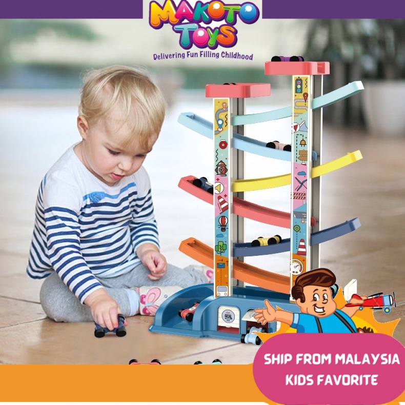 MAKOTO Toys 6Layer Parking Lot Sliding Ladder Toy Set Car Ladder Car