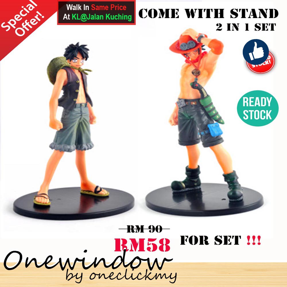 [ READY STOCK ]In Malaysia One Piece Luffy& Portgas D. Ace Miniature Toy(set)