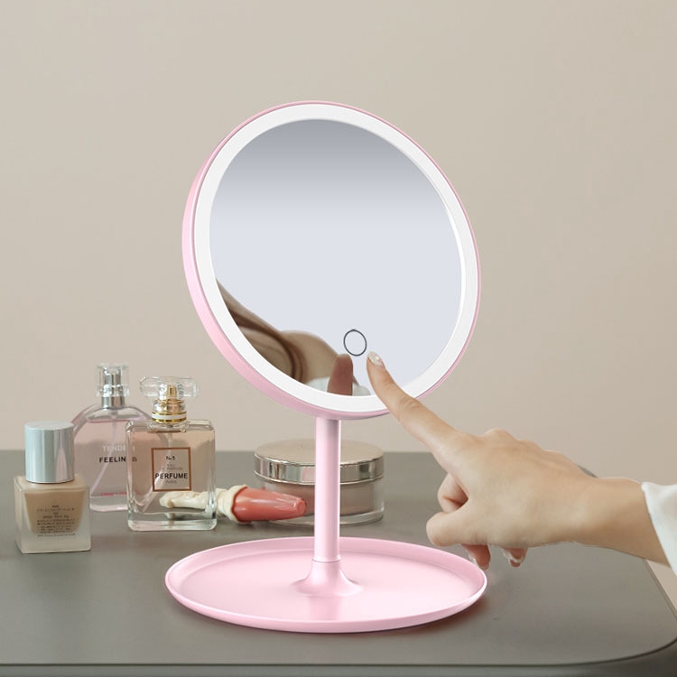 small mirror with lights